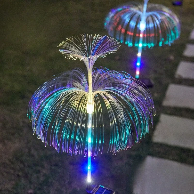 1PC 7-Color Changing Outdoor Lamp Solar Jellyfish Lights Waterproof Pathway Lawn Garden Decor Lighting
