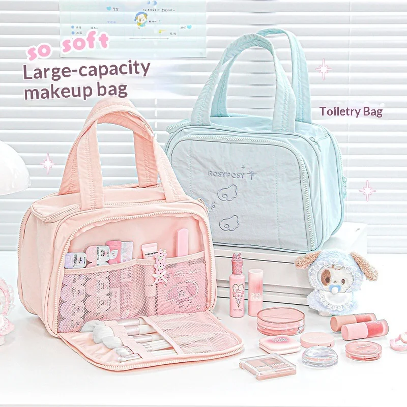rosyposy-大容量メイクアップバッグ-ポータブル仕分け化粧品オーガナイザー-u-字型の大きな開口部-女性用-旅行-日常使用