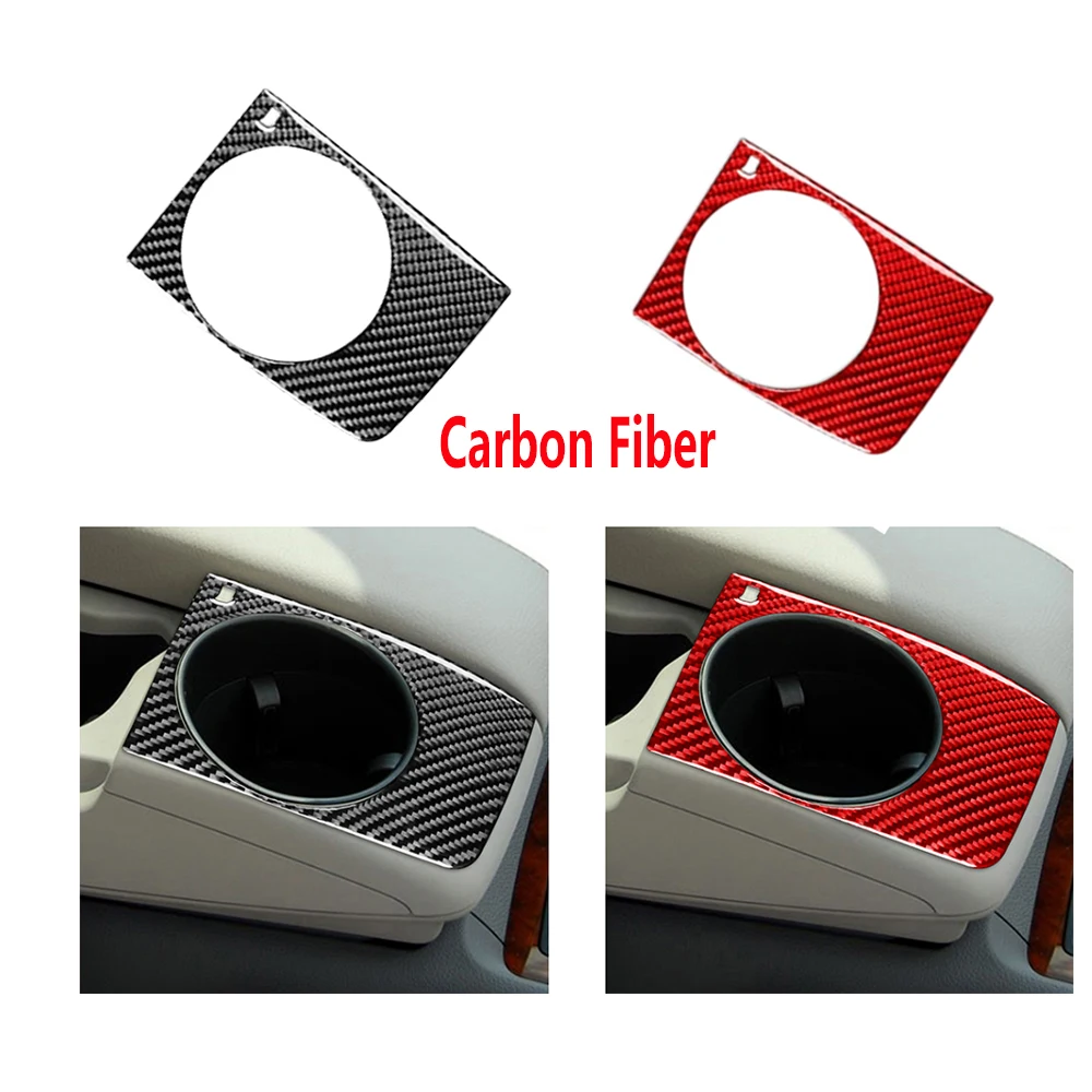 For Audi Q7 2007 - 2015 Center Armrest Cup Holder Real Carbon Fiber Car Interior Accessories