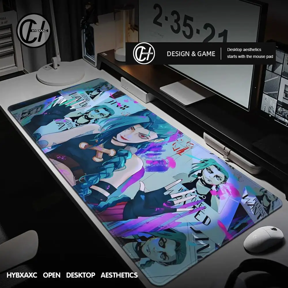 

League of Legends Jinx game Beautiful patternsOffice Computer Desk Mat Table Keyboard Big Mouse Pad Laptop Cushion Nonslip Decor