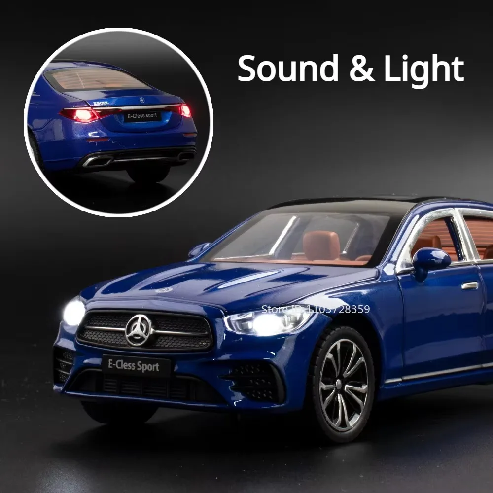 1:24 스케일 E300L GLE350 모델 장난감 미니어처 자동차 합금 다이캐스트 사운드 라이트 도어 오픈 풀백 고무 타이어 어린이 선물용