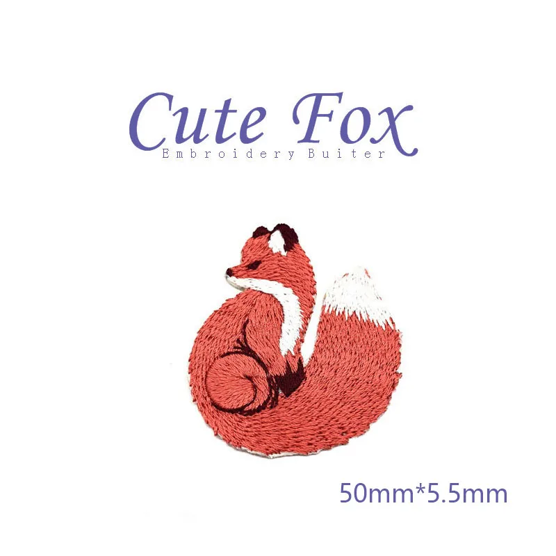 Fox Squirrel Iron  Patches For Clothing Kids Embroidery Appliques Parches Termoadhesivos Para Ropat DIY Sweing Accesorios Set