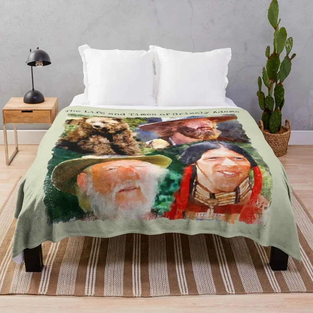 

The Life and Times of Grizzly Adams Collage Throw Blanket Soft Plush Plaid decorative Sofa Weighted Blankets