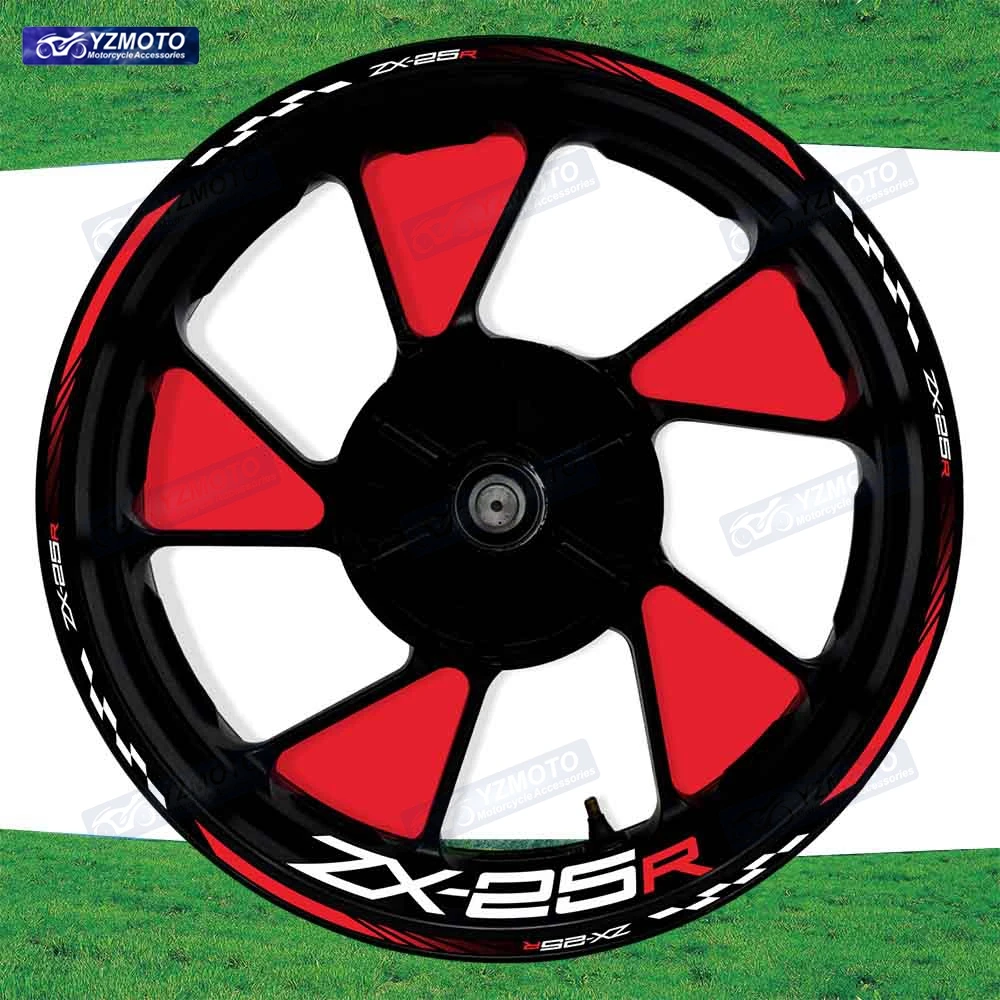 

For ZX-25R ZX25R ZX 25R Motorcycle 17 Inch Front And Rear Wheel Sticker Modified Decorative Reflective Hub Decal Rim Stickers