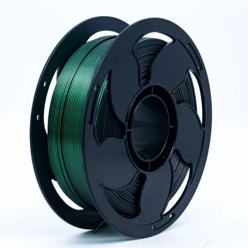 Silk PLA 3D Printer Filament, Dual Color Black & Green, 1KG Spool