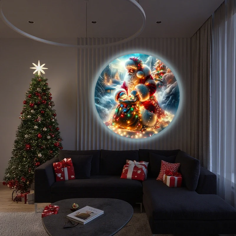 Santa Claus projection lamp, Christmas creative design, LED lighting night light, USB interface atmosphere light