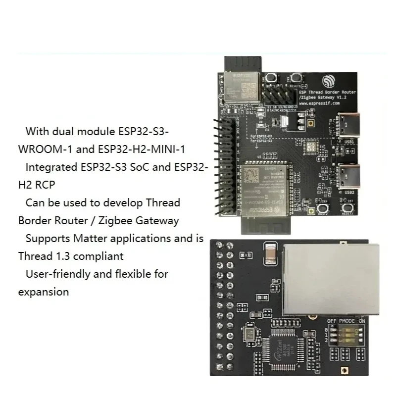 Placa de desarrollo de enrutador de borde de rosca ESP, Zigbee Gateway, Ethernet, admite escenarios de aplicación de materia