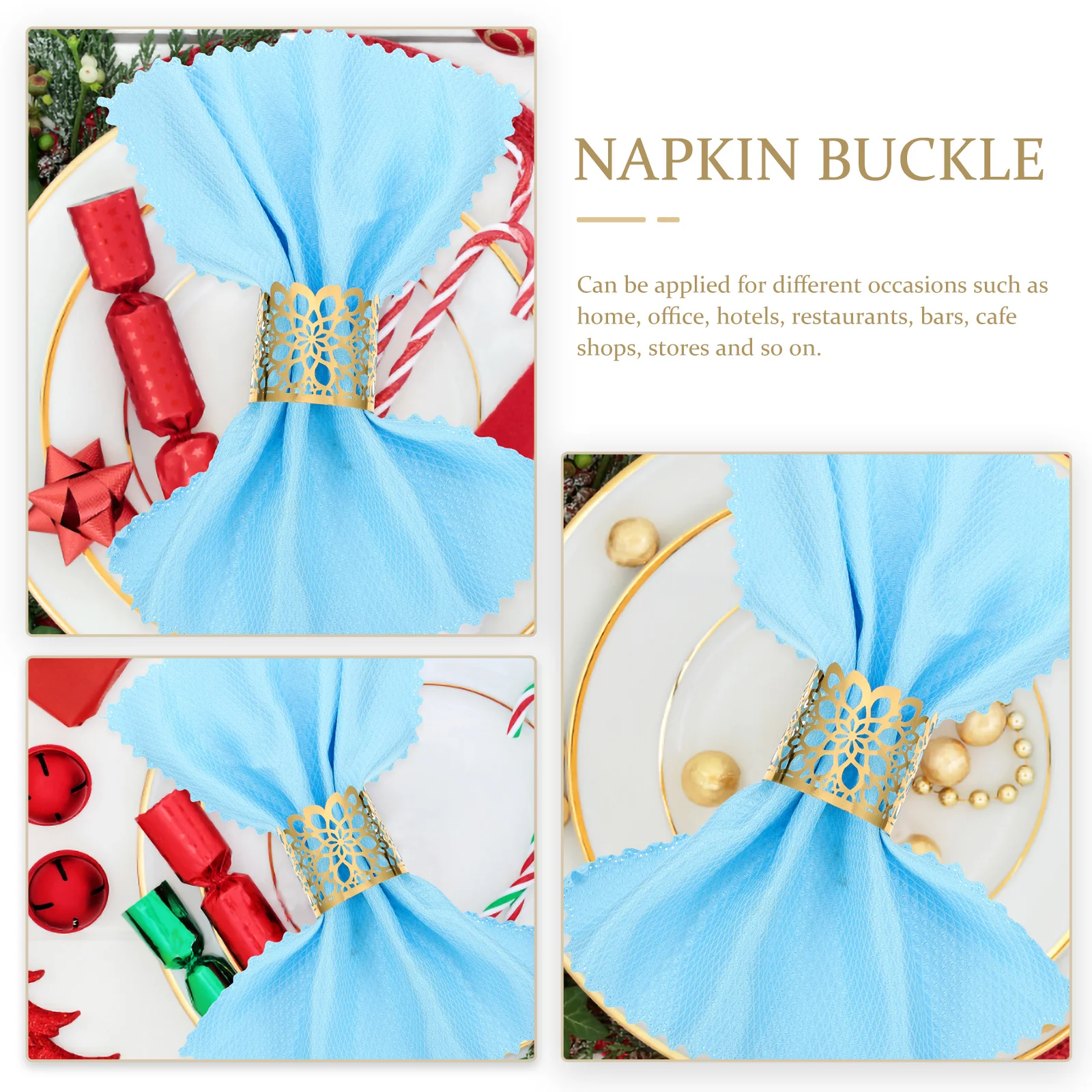 

50pcs Paper Napkin Rings Disposable Serviette Buckles For Party Wedding Dinner Table Decor Hollowed Napkin Ring Tableware