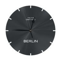 Berlin GMT Time Zone World Wall -Phantom Black Wall Clock Room Decoration Clock Must-have Ornament Round