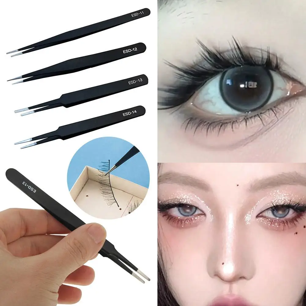 Eyelash Tweezers Stainless Steel Eyelash Curler False Beauty False Assist Curler Health Assist Makeup Eyelash Curler Eyebro A9W6