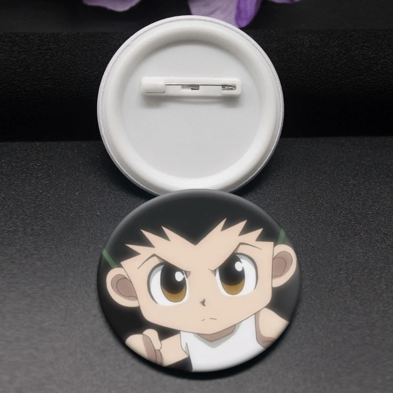Round Creative Brooches Anime Hunter X Hunter Badge Kurapika Freecss Gon Cartoon Pins for Backpack Accessories Exquisite Gifts
