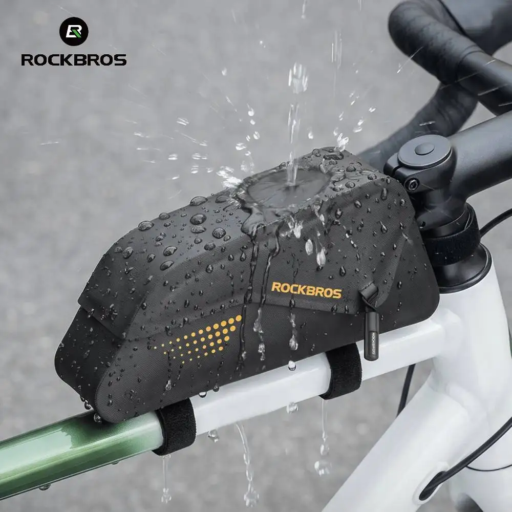ROCKBROS Magnetic Bike Frame Bag 0.8L Waterproof Flip Cover Top Tube Storage Pack Lightweight for Road MTB Cycling Commuting