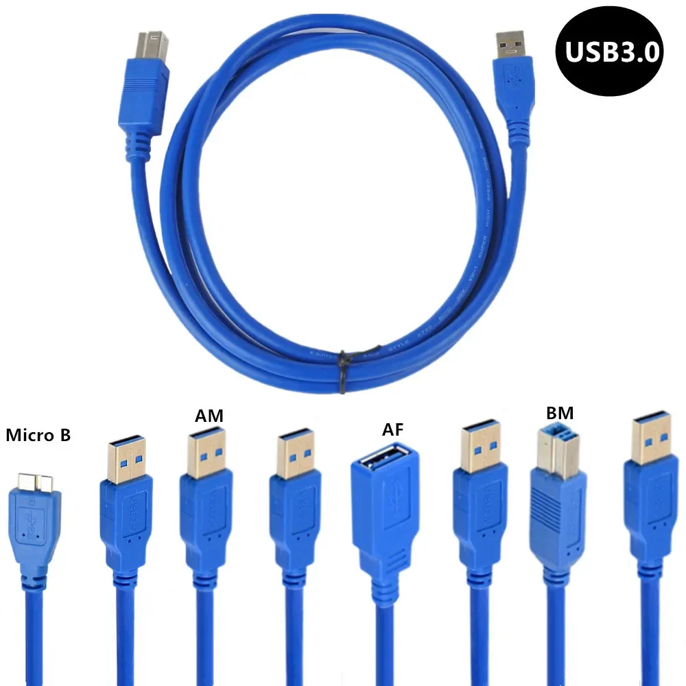 USB 3.0 AMAF BM high-speed printing cable extension cable, portable hard drive cable, high-speed data transmission cable