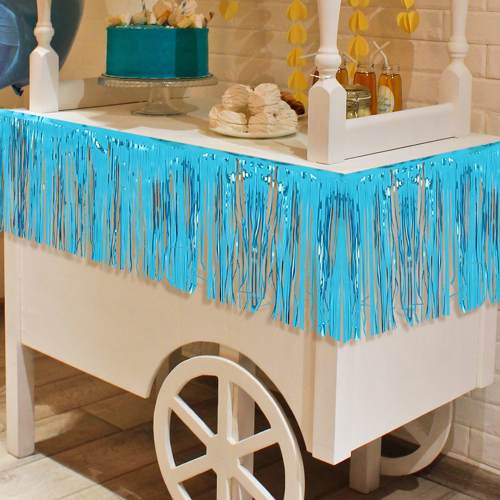 

Rain Silk Curtain Flag Decoration Party Table Skirt Fringe Garland Plastic Material Vibrant Colors Easy Installation Versatile