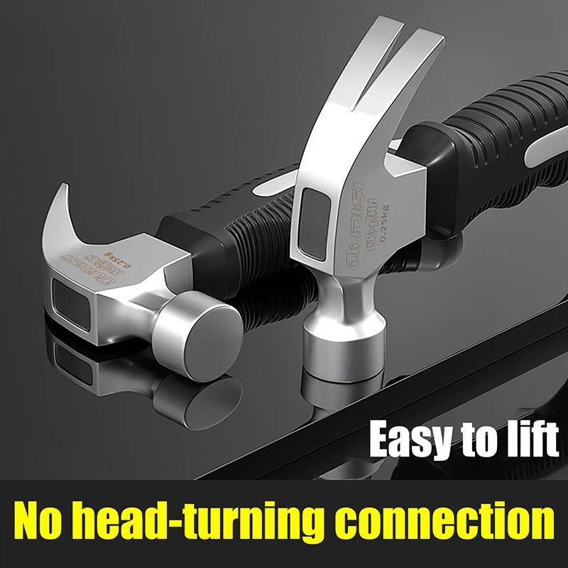 Comprehensive Mini Claw Hammer - Features Anti-Slip & Shockproof Grip with Magnetic Tip for User-friendly Woodworking.
