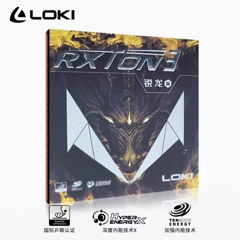 LOKI Ryzen 3 Sets of Glued Ping Pong Rackets with Colored Rubber Skin Adhesive Inside Cake Sponge