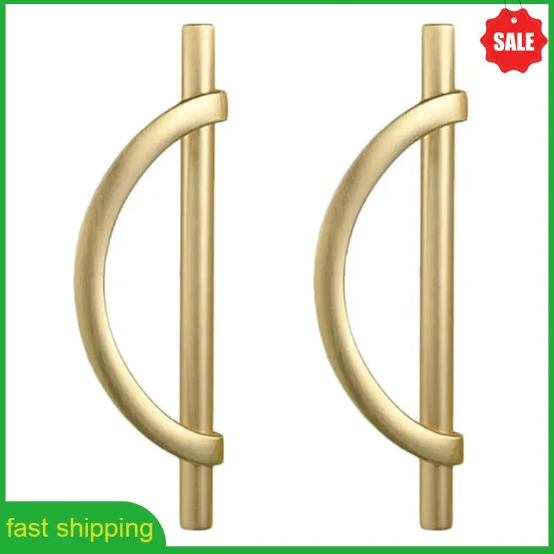 A010 4Pcs Gold Cabinet Pulls Drawer Pulls Half Moon Shape Cabinet Pulls Drawer Dresser Handles Kitchen Cupboard Handles B
