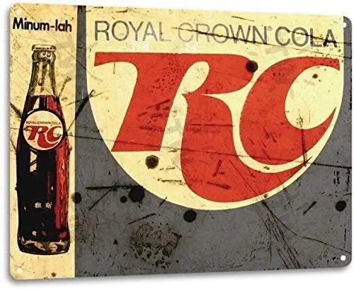 SRongmao Royal Crown RC Cola Soda Pop Ad Vintage Look Retro Store Wall Decor Metal Tin Sign 8x12in