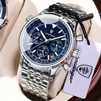 Reloj de pulsera POEDAGAR de alta moda para hombre, reloj de pulsera de cuarzo luminoso resistente al agua de acero inoxidable para hombre, cronógrafo con fecha, relojes militares para hombre