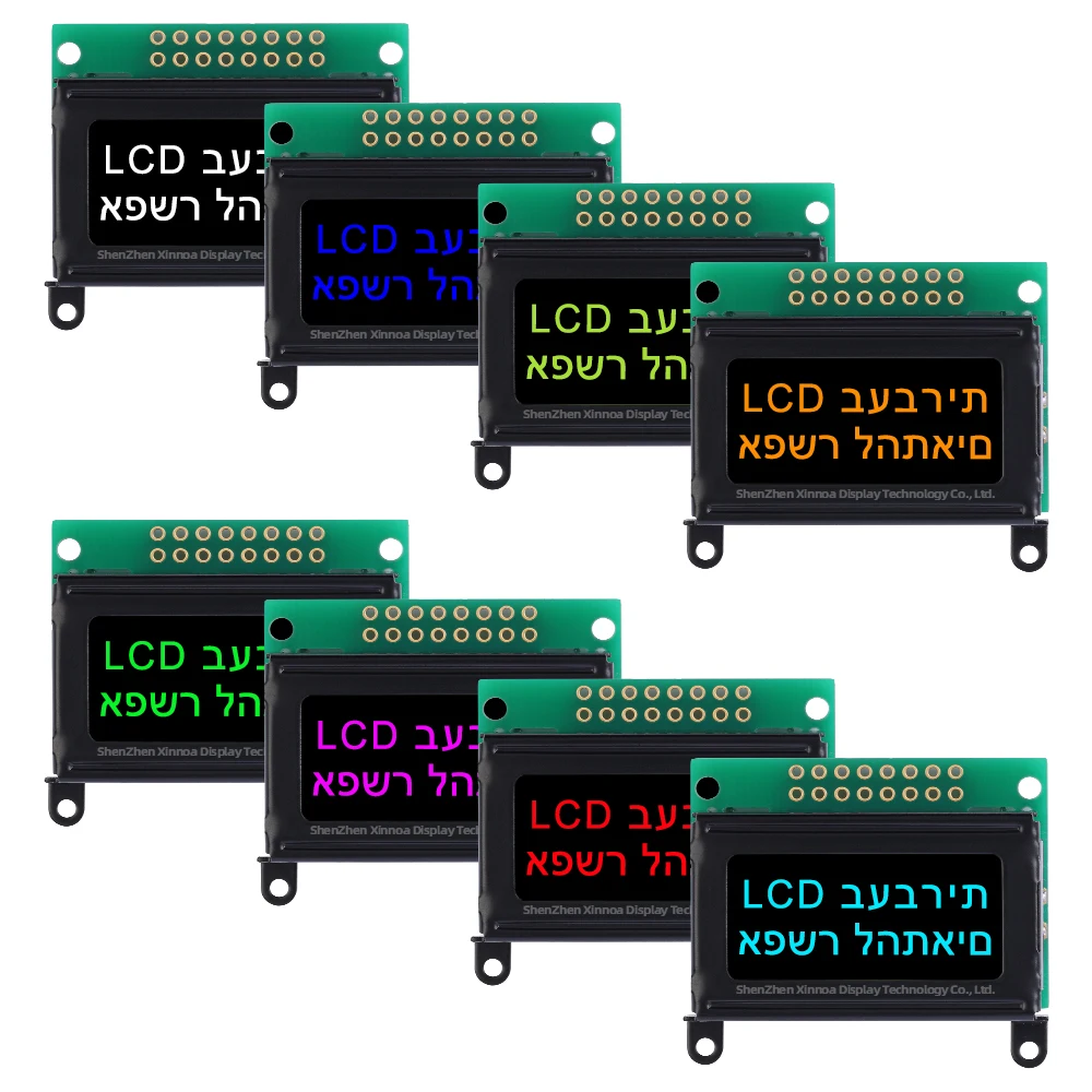 عرض أحرف متوازية للميكروكونترولر ، فيلم أسود ، نص أخضر ، 0802C ، العبرية ، Stm32 ، 08X2 ، DFSTN ، 51