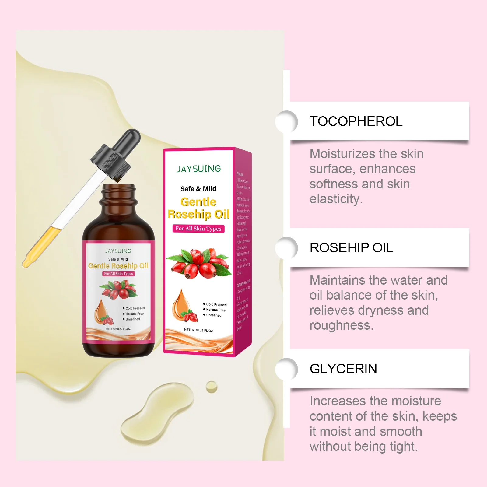 Rosehip Facial Oil Moisturizin - Face Oil Rosehip ulasan dan harga