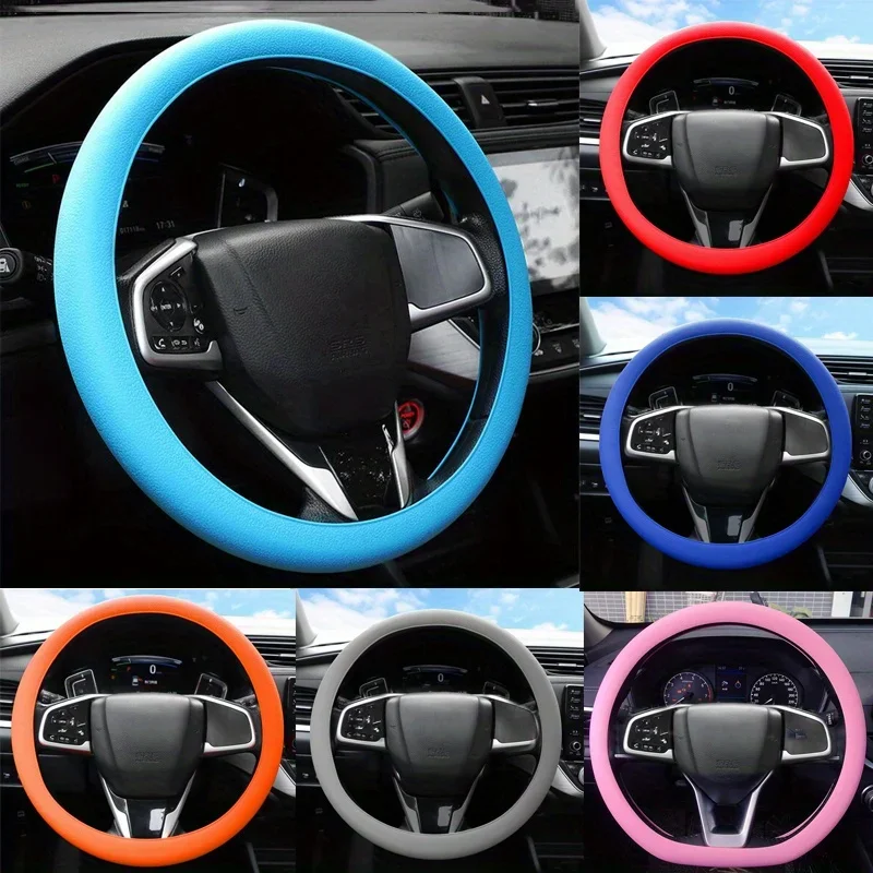 

Silicone Steering Wheel Cover Elastic Glove Fit Soft Touch Can Choose From Various Colors of Car Interior Decoration DIY Parts