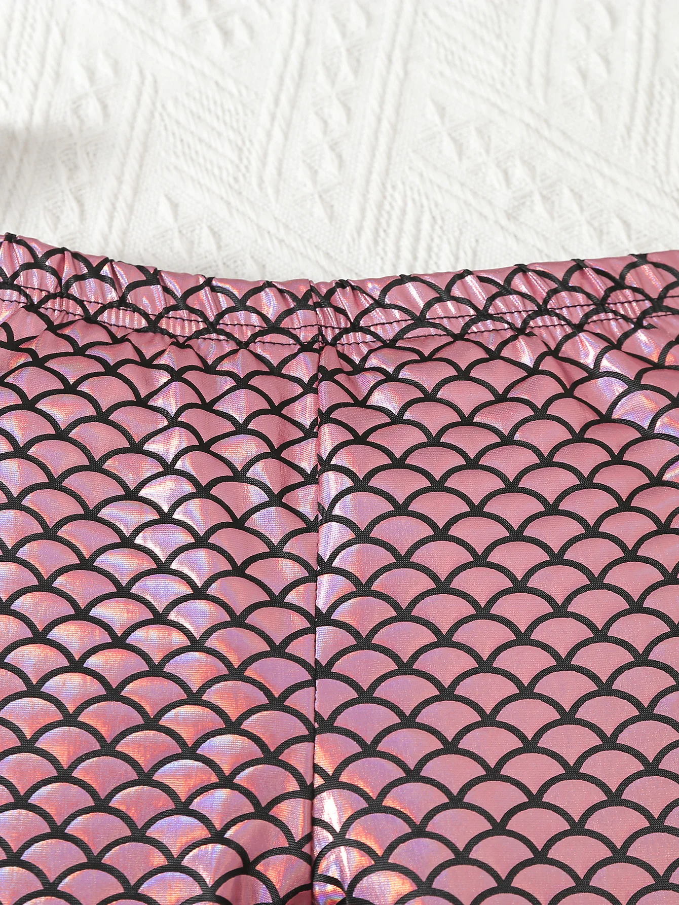 Autumn Spring Baby Girls Pants Cute Mermaid Fish Scale Print Fashion Flared Pants Leather Pants Baby Clothes