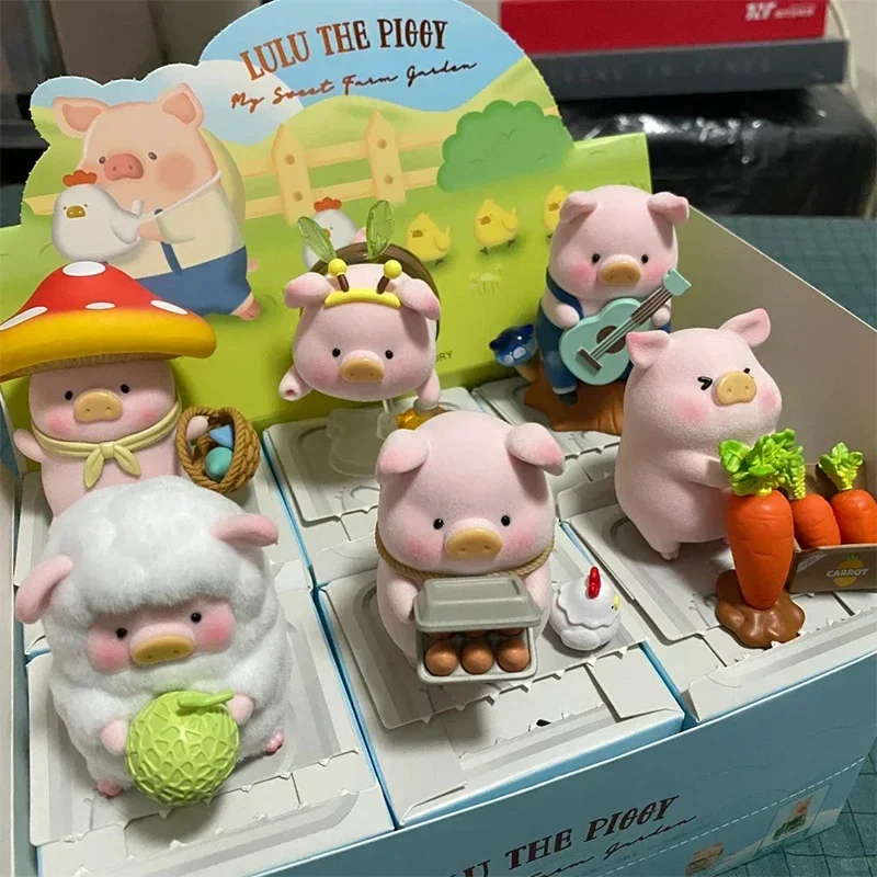 Lulu Pig Farm Series Mystery Box, Animal Blind Box, Cochon en conserve, Décor de bureau, Modèle à collectionner, Jouets pour enfants, Cadeaux surprises, Mignon