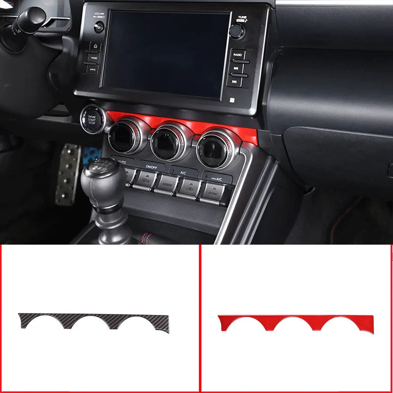 

For 2022 Toyota 86/Subaru BRZ ABS carbon fiber red car styling Car air conditioning knob trim strip sticker car interior parts