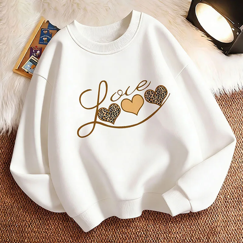 Kapuzenpullover mit Liebesherz-Aufdruck, langärmelig, Kinder-Sweatshirt, Pullover, Frühling, Rundhalsausschnitt, Grafikdruck, Kapuzenpullover für Jungen/Mädchen, Kinder-Kapuzenpullover