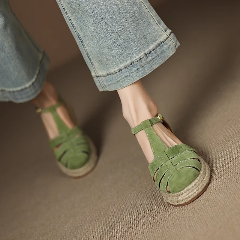 Damskie zamszowe sandały na ko – Espadrille Wedge Shoes recenzja i cena