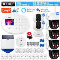 KERUI W204 4G WIFI GSM Alarm Kit Burglar Tuya Smart Security Home Alarm System Control Panel with Home Devices Motion Sensor