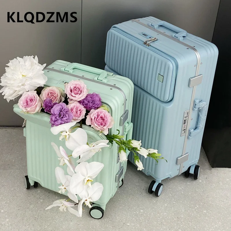 KLQDZMS 18 дюймов 20 дюймов 22 дюйма 24 дюйма 26 дюймов для мужчин и женщин, универсальный деловой ручной чемодан, легкий чемодан на колесиках