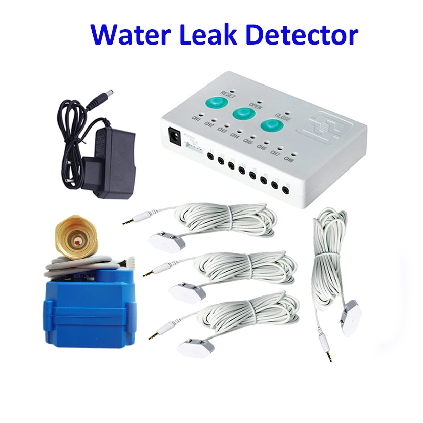 

water leak sensor detector de fuga with DN15 (1/2") smart valve with self-check function for smart home overflow leak detection