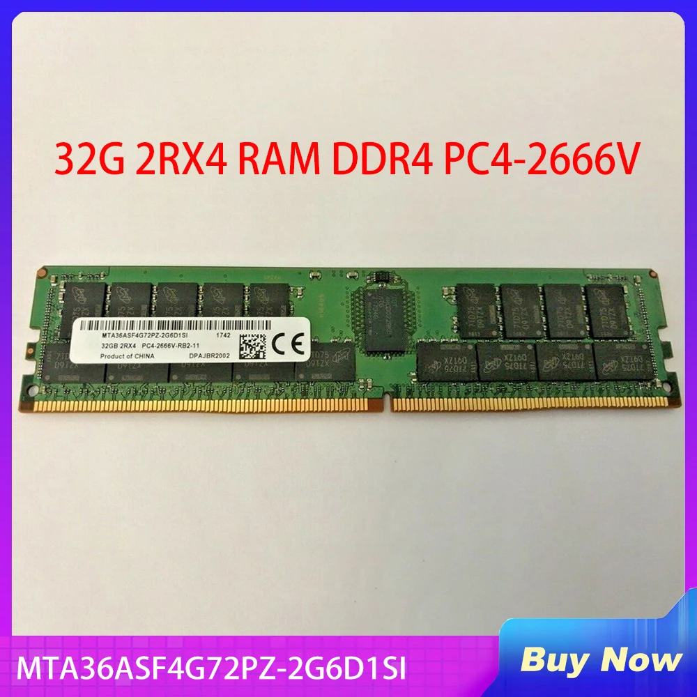 

1 шт. для MT RAM 32 ГБ 32 ГБ 2RX4 RAM DDR4 PC4-2666V ECC REG MTA36ASF4G72PZ-2G6D1SI