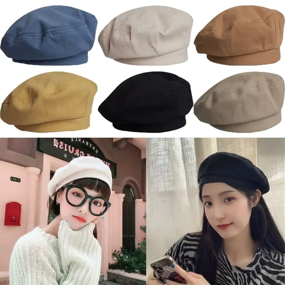 

Fashion Casual Beret Hat Women French Elegant Beanie Solid Color Berets Cap Classic Cotton Artist Painter Hat Trendy Accessories