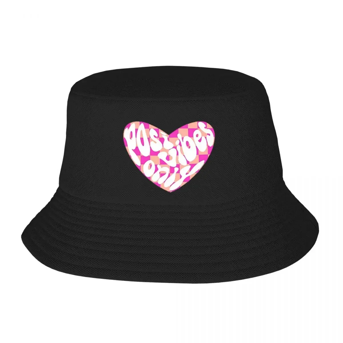 Posi Vibes Only Pink Bucket Hat Panama For Man Woman Bob Hats Reversible Fisherman Hats Summer Beach Fishing Unisex Caps