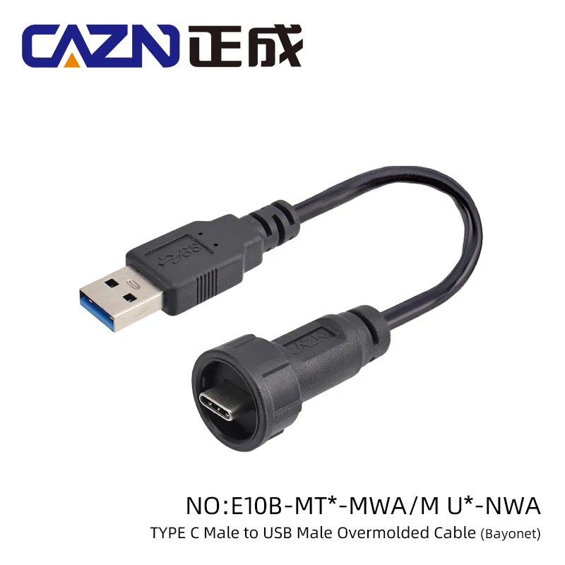 

Type-C Male Female Cable Bayonet Plug With Cable USB3.0 0.3M 1M 2M