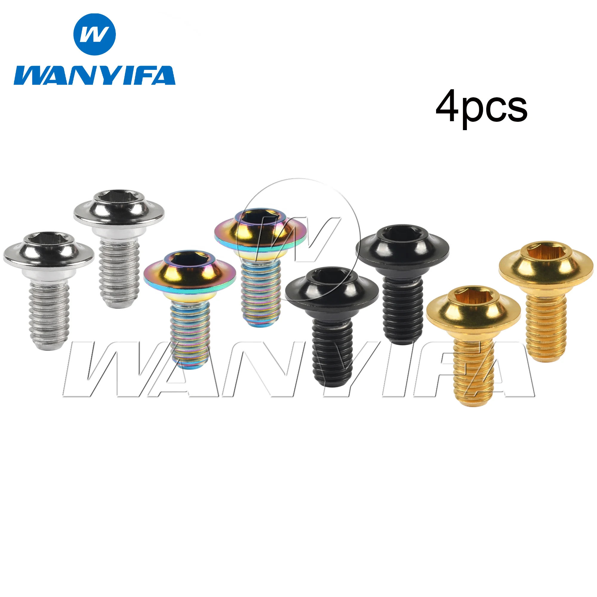

Wanyifa 4pcs Titanium Bolts M5 Bicycle Brake Clamp Screws for Mountain MTB Bicycle Bike Brake Shoes C Clamp Brake Pad