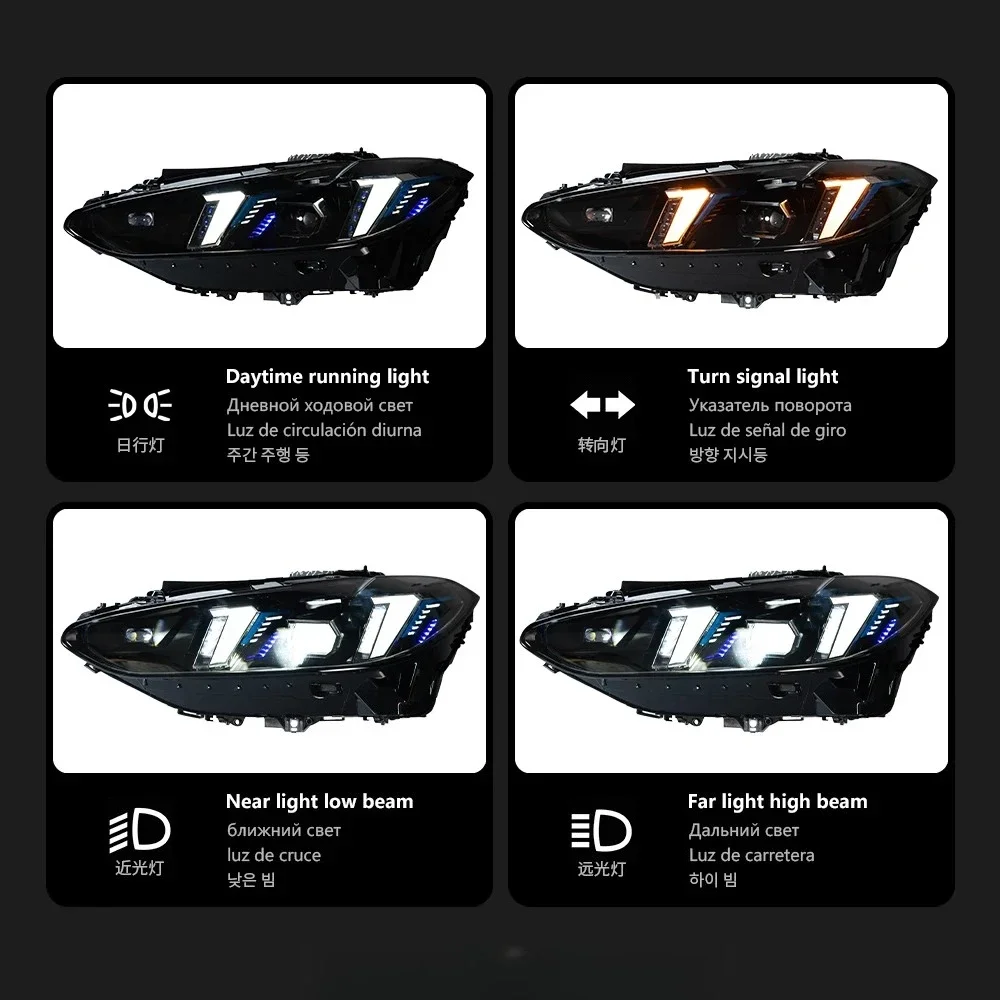 

Head Lamp For BMW G82 G23 4 Series G22 LED Headlight 2020-24 Headlights DRL Turn Signal High Beam Angel Eye Projector Lens