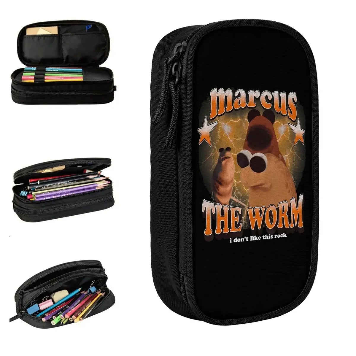 Meme Quote By Marcus The Worm Pencil Cases Pencilcases Pen Holder for Girls Boys Bags Students School Zipper Accessories