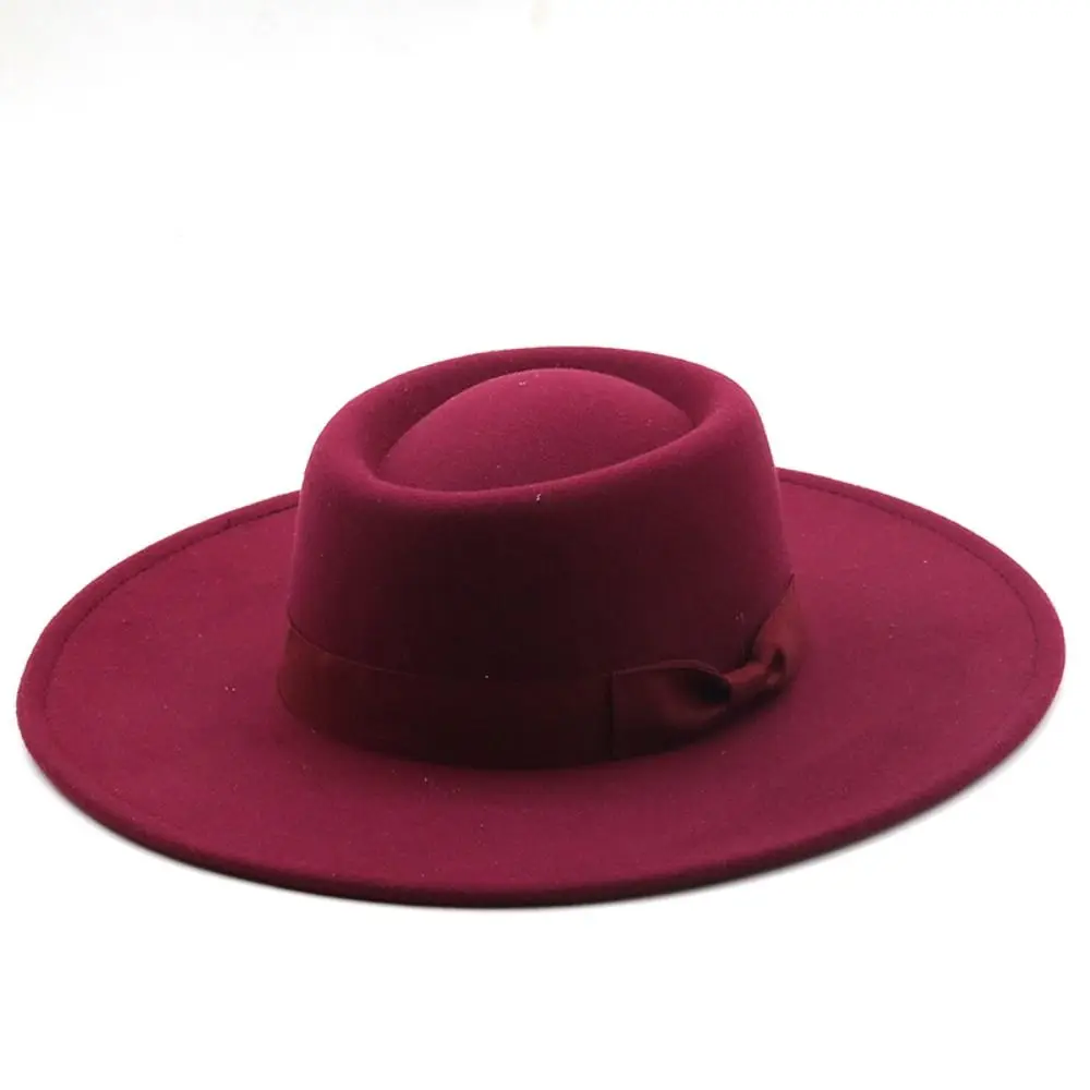 Church Derby Hat Retro Bow Ladies Cap Fedora Wide Brim Derby Hat Women Bowler Hat