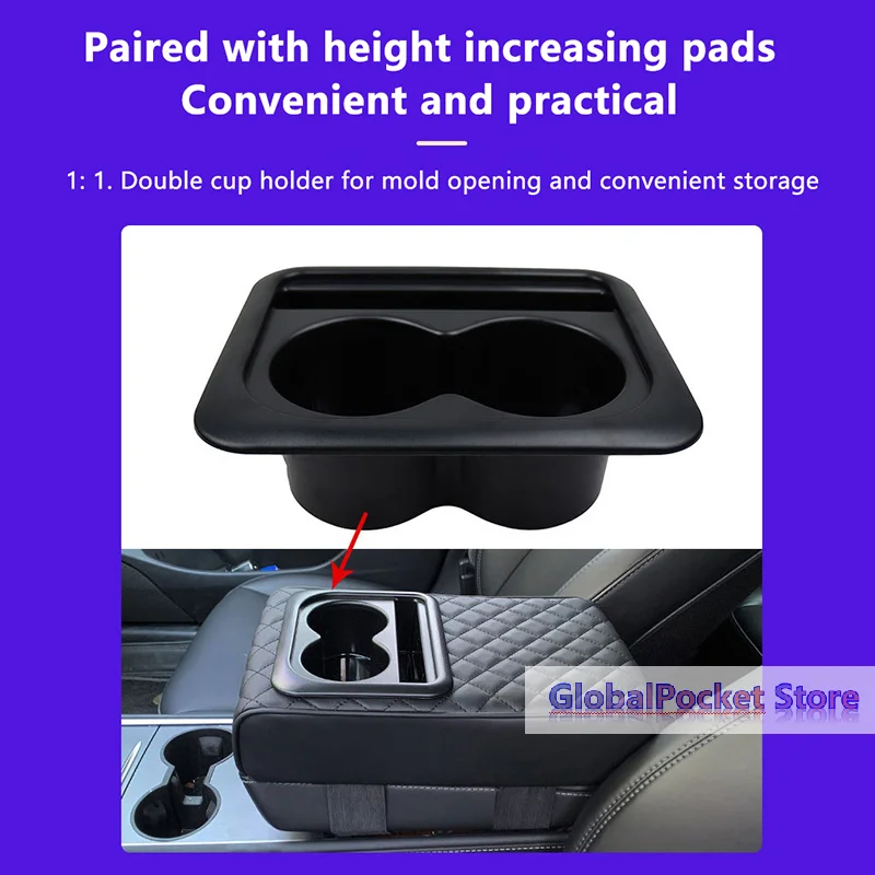 Car Cup Holder Center Console Armrest Pillow Universal Water Cup Holder With Cell Phone Storage Holder Car Interior Accessories