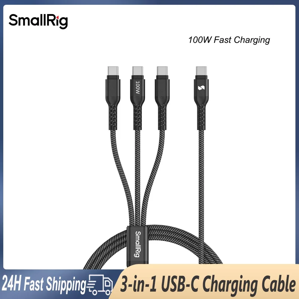 Smallrig 3-in-1 Typ C Ladekabel 1,2 m USB-C auf USB-C Datenkabel für Kamera Smartphone Laptop Aufladen Videoübertragung