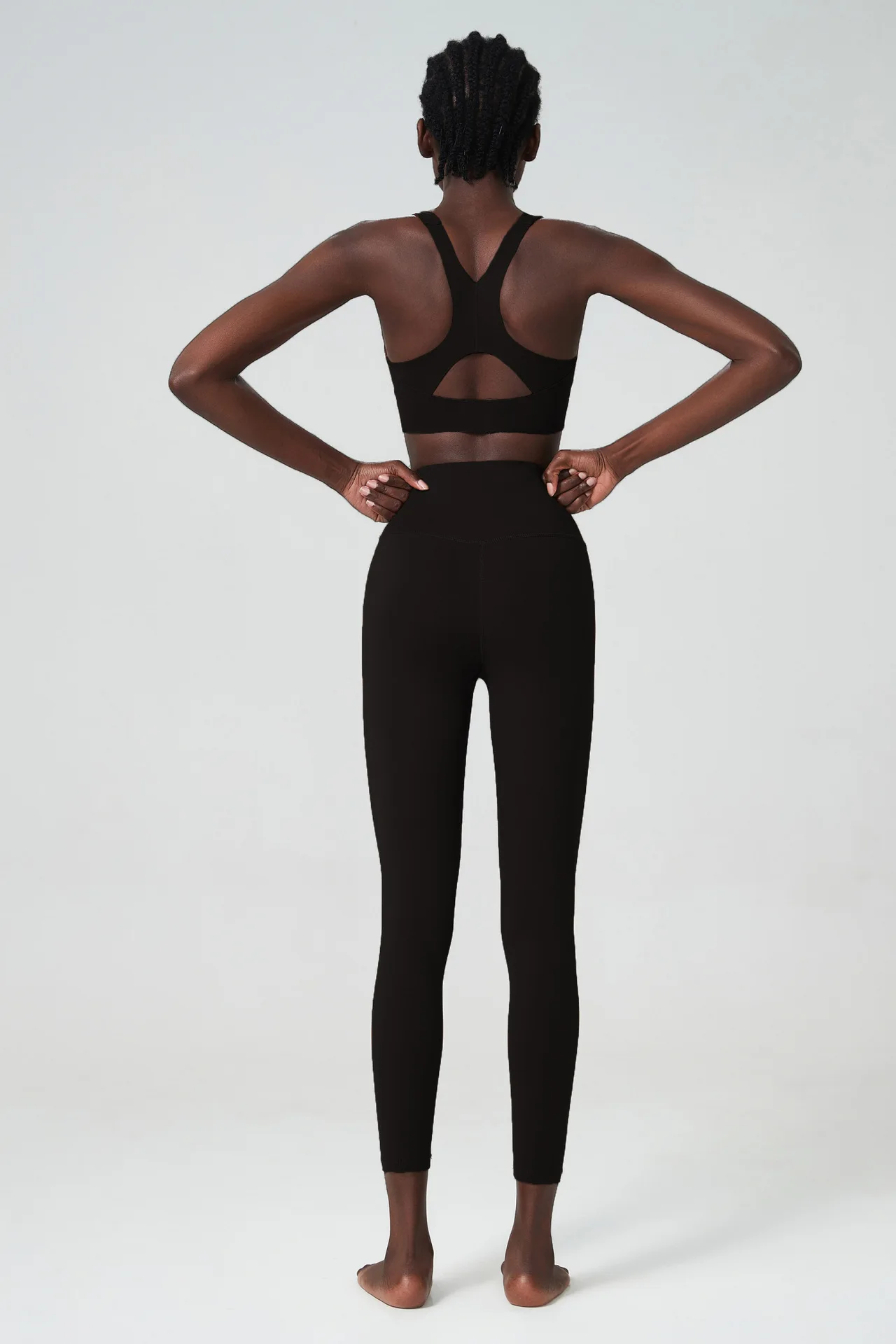 Feste Brust polster High Support Gym BH mit Legging Fitness Anzug Frauen nackt Gefühl Yoga Sport Set – Detail 25