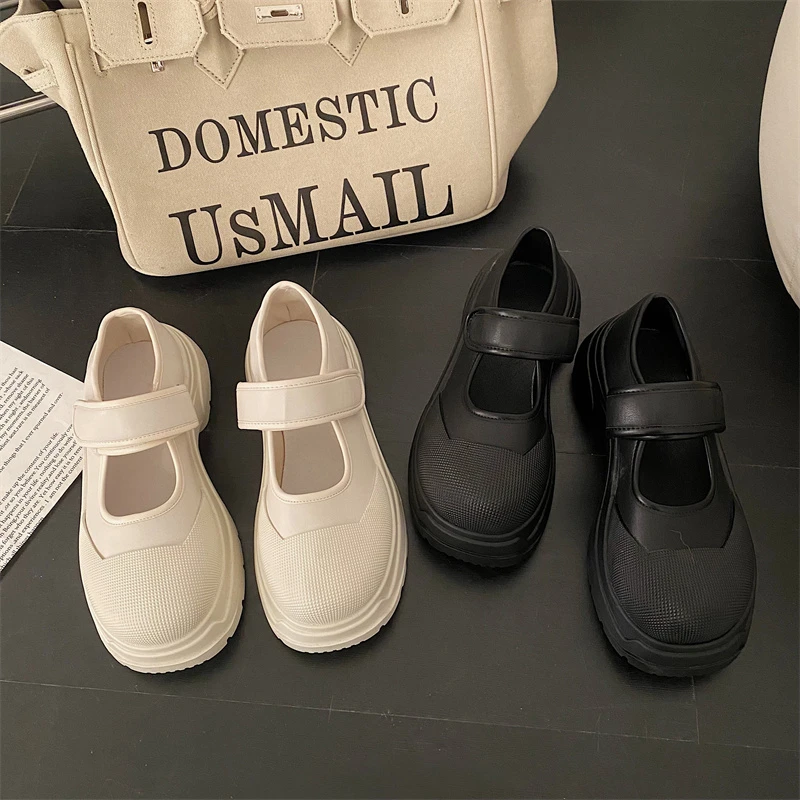 2023 New French Style Women Espadrilles Hook Loop Casual Platform Zapatillas Mujer Black Daily Girls Mary Fashion Vintage Shoes