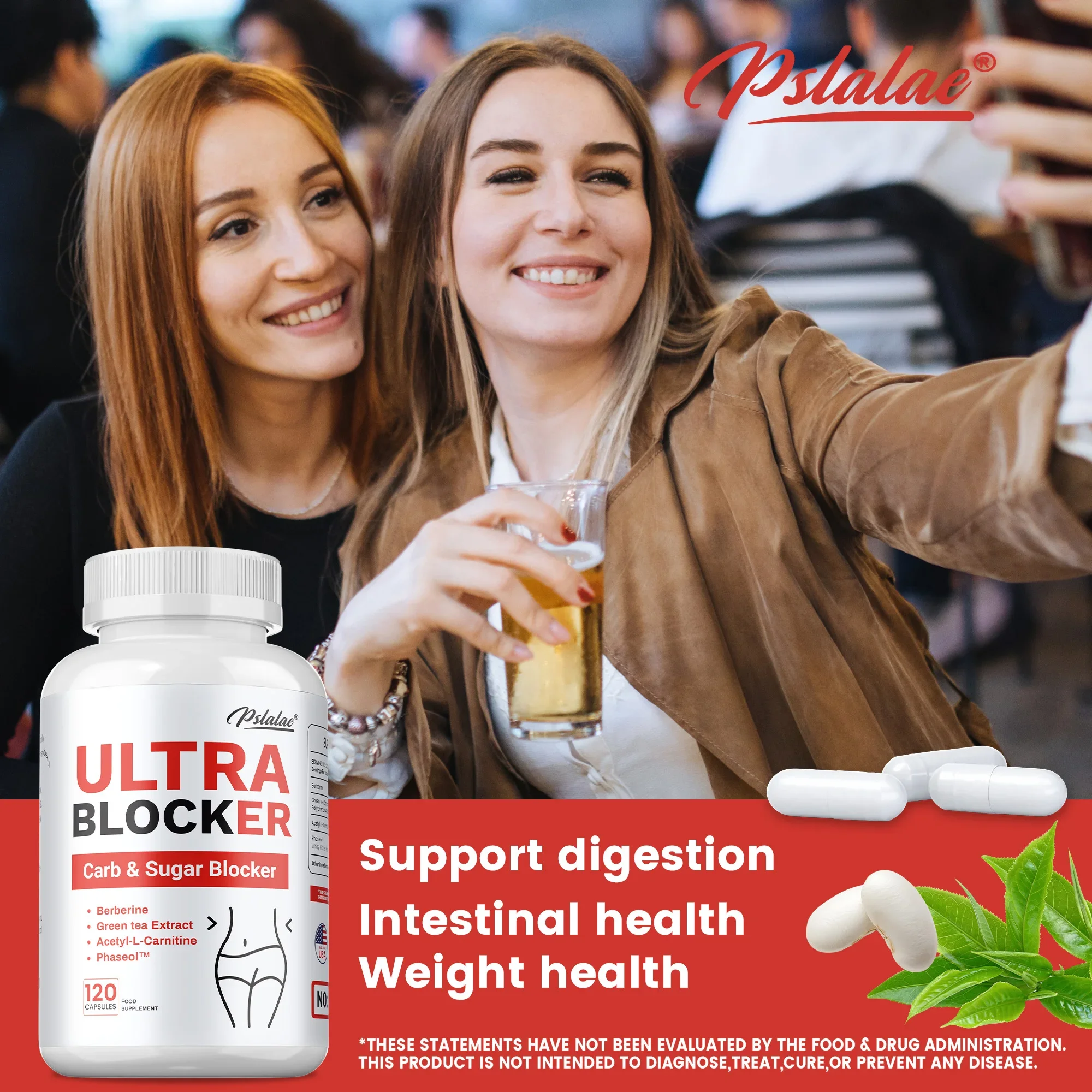 Ultra Blocker Vergaser- und Zuckerblocker – gesunde Körperformung, reduziert Gas und Blähungen, hilft der Verdauung, für die Gesundheit von Darm und Immun