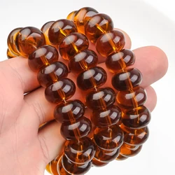 10 Pcs/Lot 16MM Brown Smooth Crystal Pendants Glass Loose Round Spacer Beads Crafts For DIY Making Jewelry Bracelet Accessorie