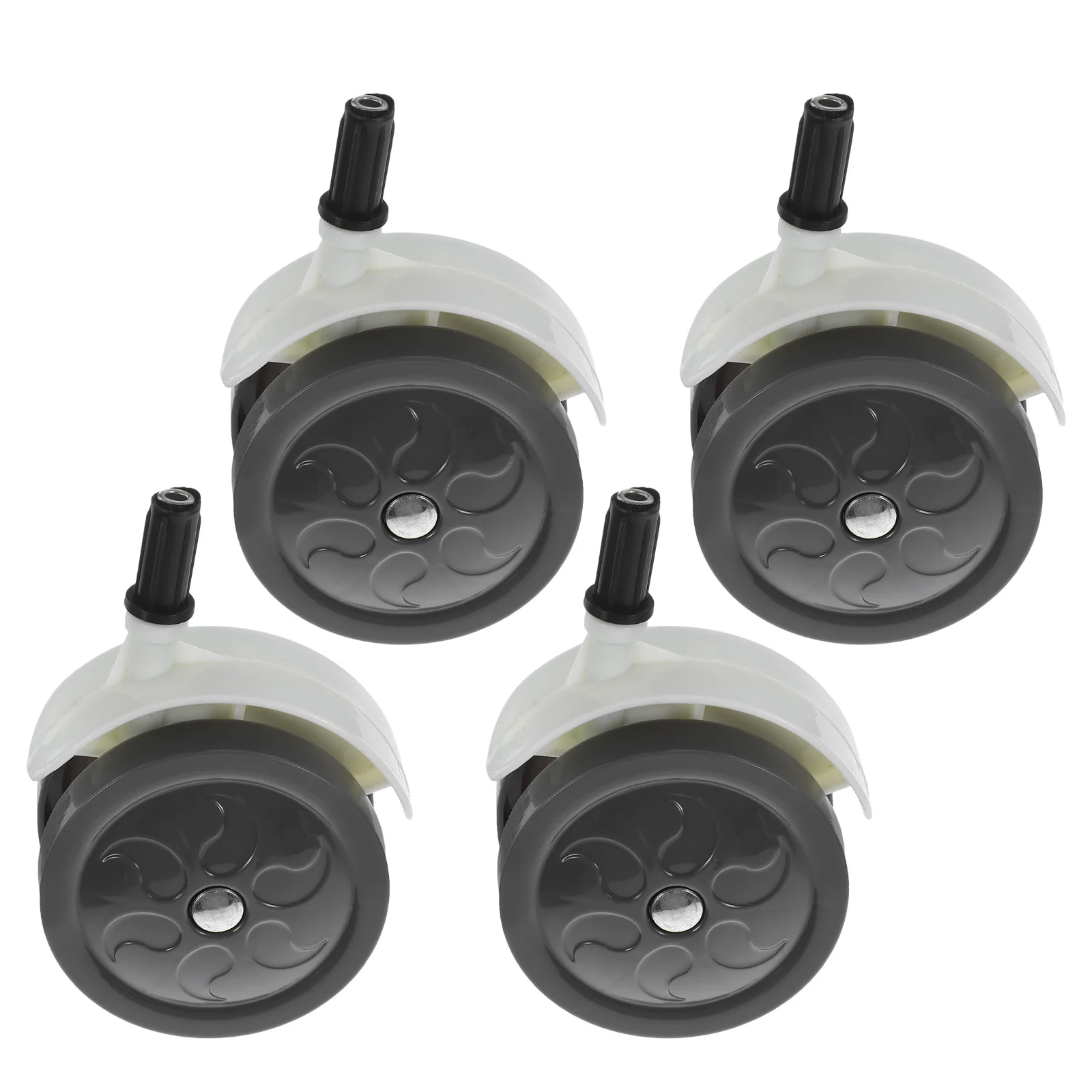 

4Pcs Baby Universal Replacement Wheels Silent Noiseless Plastic Casters for Strollers Walkers Replacement Accessories Dark Grey