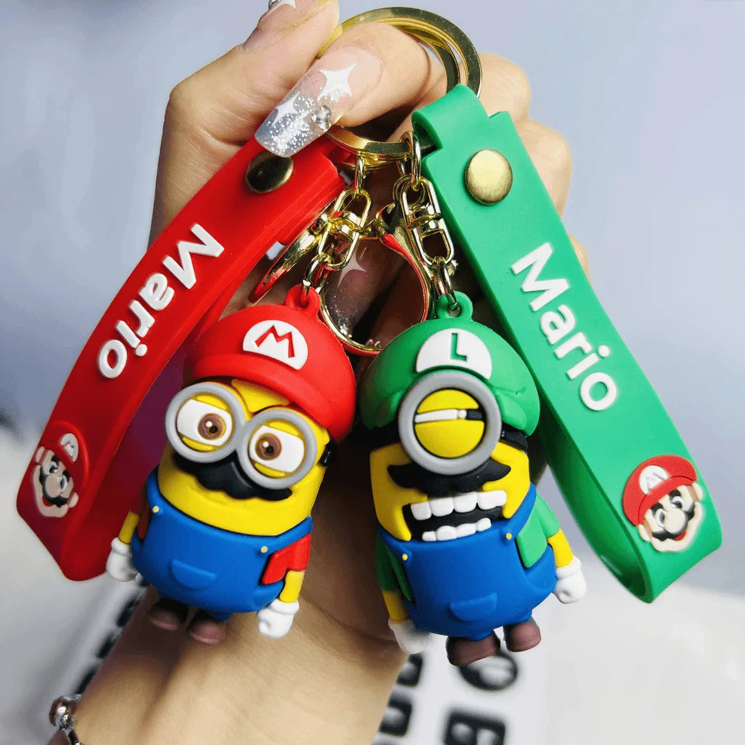 4PSC جديد الكرتون ماريو تحت عنوان كيرينغ قلادة مع زخرفة سيارة خمر تتميز سحر الفطر رائعتين بما في ذلك مكافأة صغيرة Ga #2